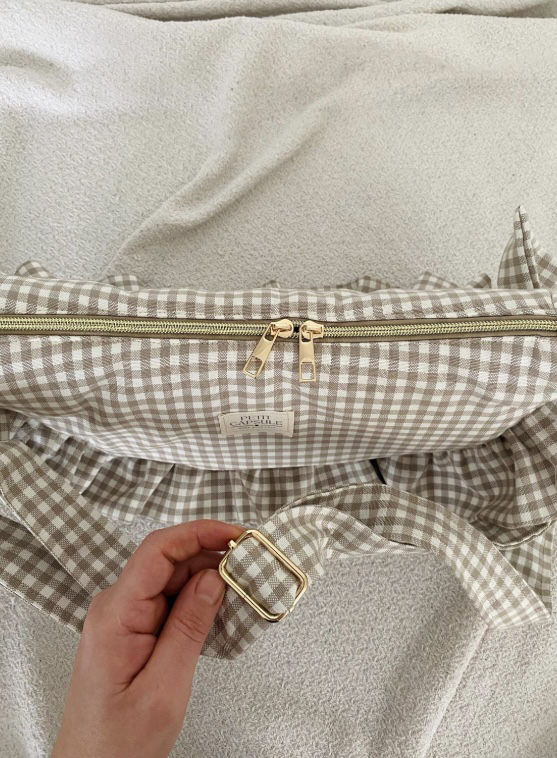 Vizon kareli Ruffle Bag