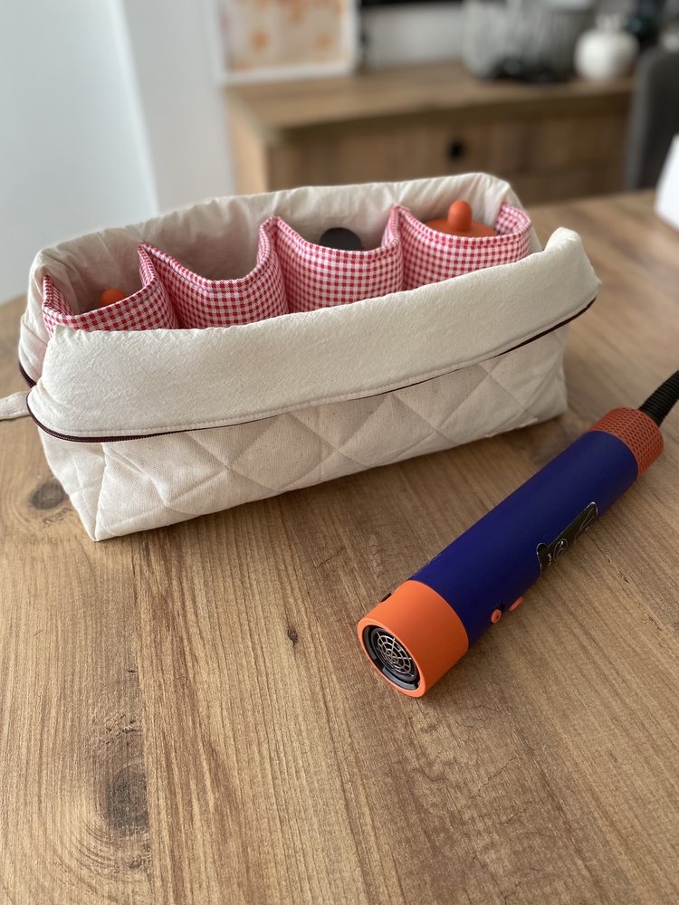Krem kanvas / Dyson Airwrap seyahat çantası