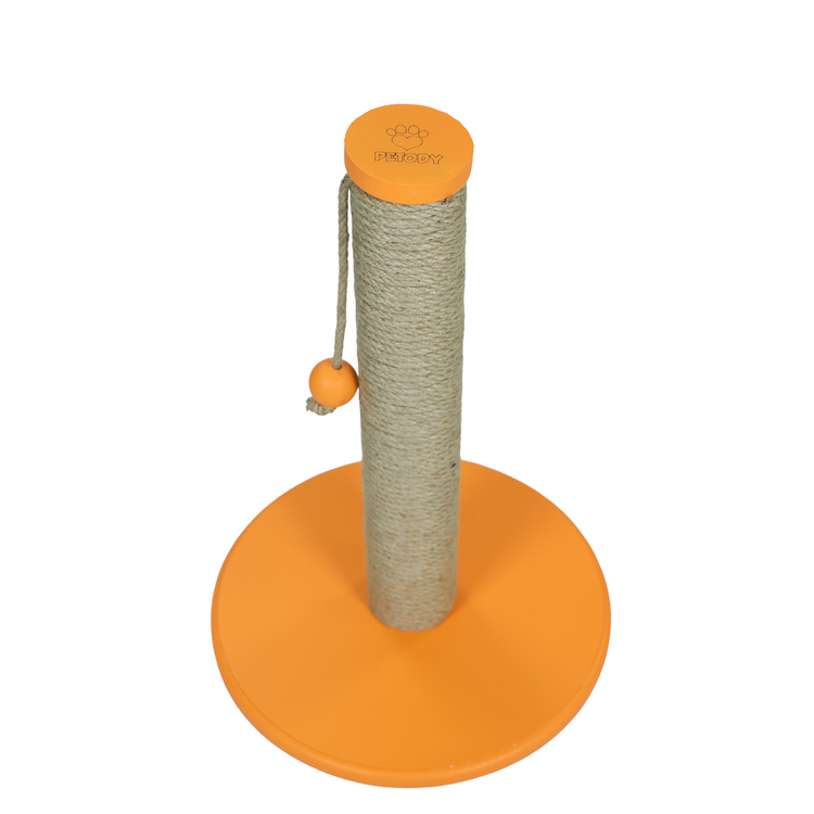 Petody Tangerine – 50 cm Renkli Kapaklı Doğal Jüt Kedi Tırmalama Direği