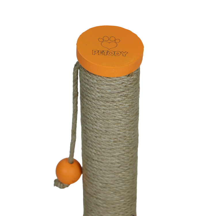 Petody Tangerine – 50 cm Renkli Kapaklı Doğal Jüt Kedi Tırmalama Direği