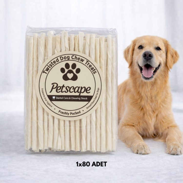 Petscape Burgu Köpek Ödülü Twisted Çiğneme Çubuğu Katkısız Diş Sağlığı