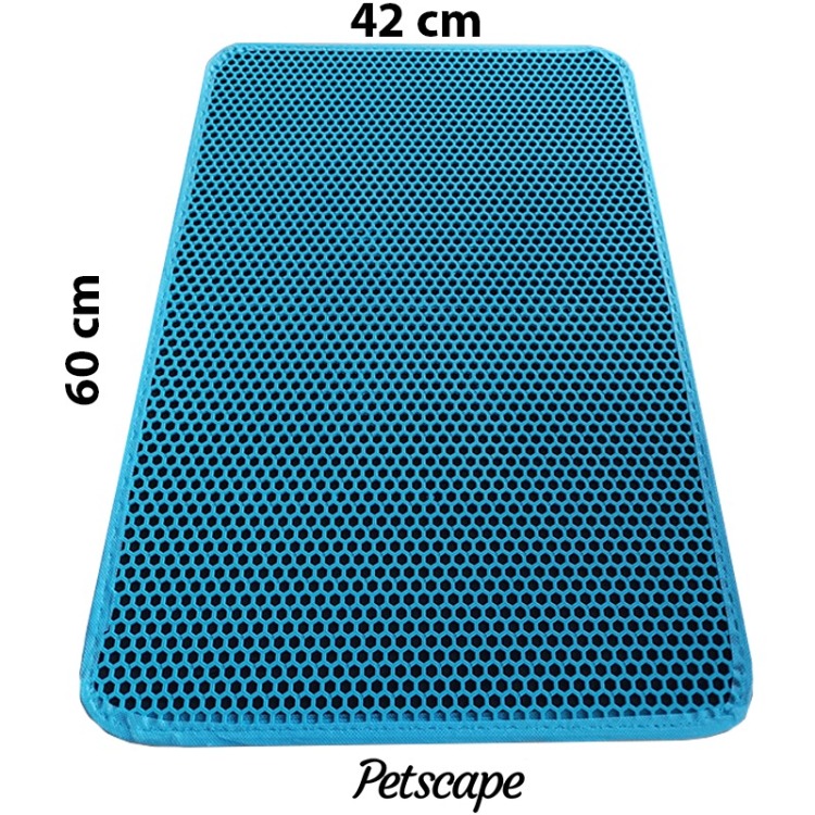 Petscape Elekli Kedi Tuvaleti Önü Paspası–Çift Katmanlı Sert Plastik 60x42cm