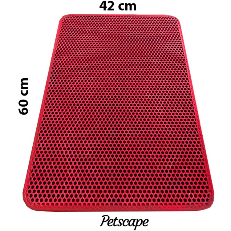 Petscape Elekli Kedi Tuvaleti Önü Paspası–Çift Katmanlı Sert Plastik 60x42cm