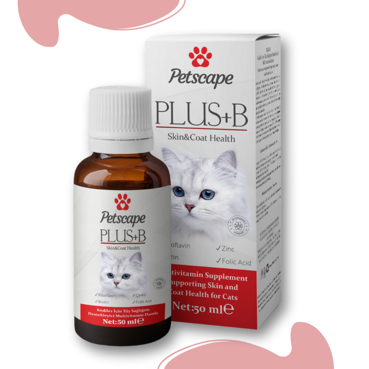 Plus B Kedi Tüy Vitamini Biotin Çinko Destekli Tüy Dökülmesini Azaltan Damla 50ml