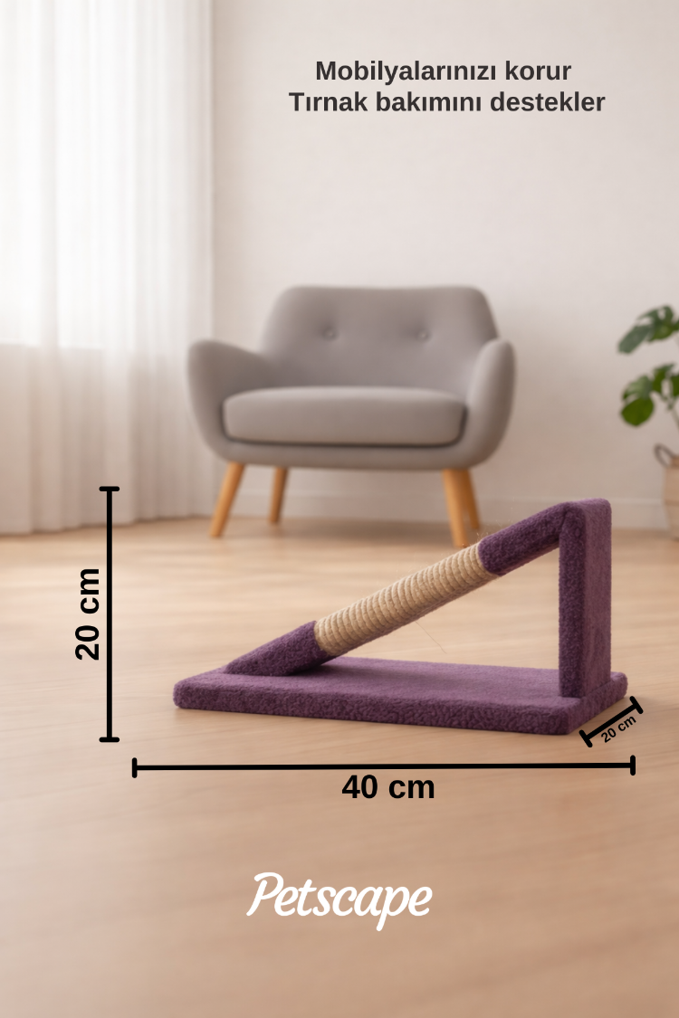 Petscape Sisal İpli Eğimli Kedi Tırmalama Tahtası (Karışık renk gönderilmektedir)