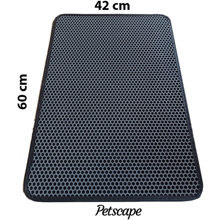 Petscape Elekli Kedi Tuvaleti Önü Paspası–Çift Katmanlı Sert Plastik 60x42cm