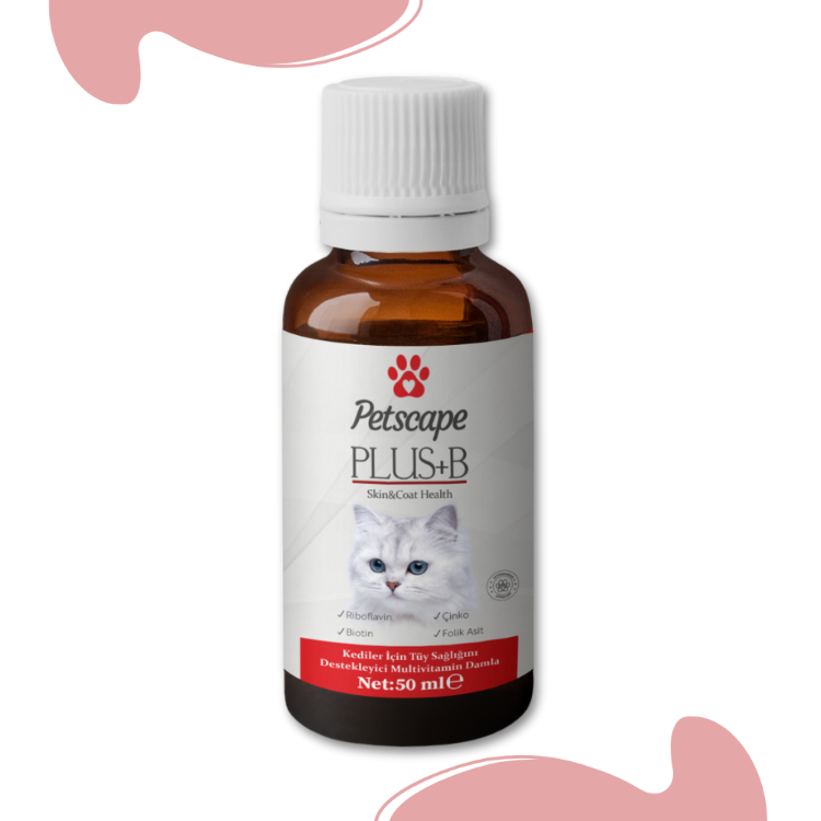 Plus B Kedi Tüy Vitamini Biotin Çinko Destekli Tüy Dökülmesini Azaltan Damla 50ml