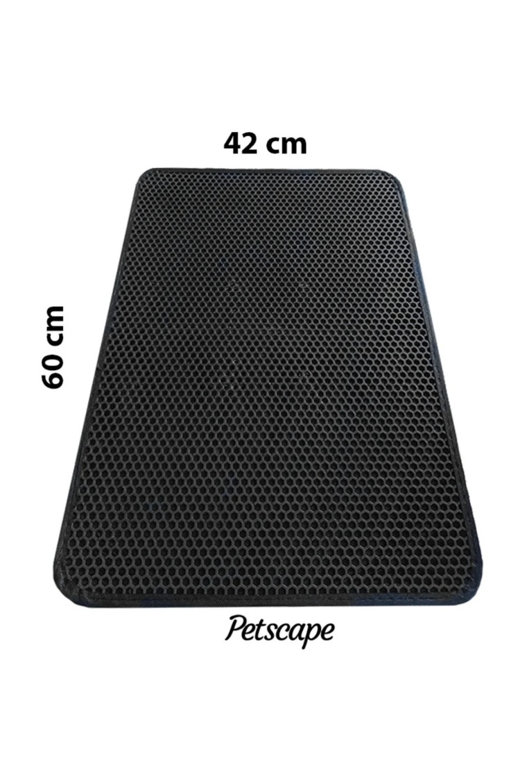 Petscape Elekli Kedi Tuvaleti Önü Paspası–Çift Katmanlı Sert Plastik 60x42cm