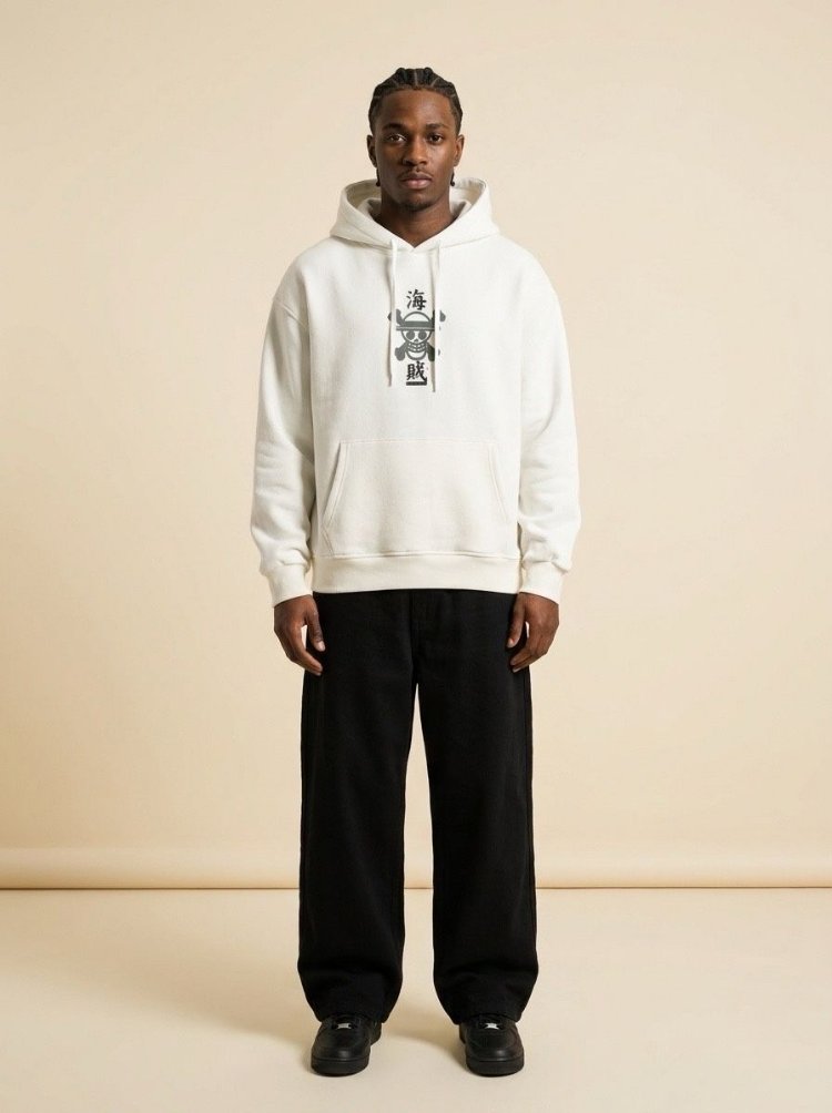 One Piece Luffy Baskılı Oversize Hoodie – Unisex