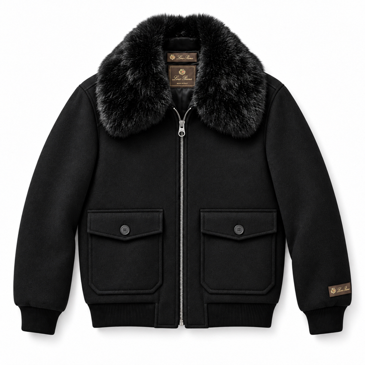 Loro Piana kaşmir / Yün Jacket ( Siyah )