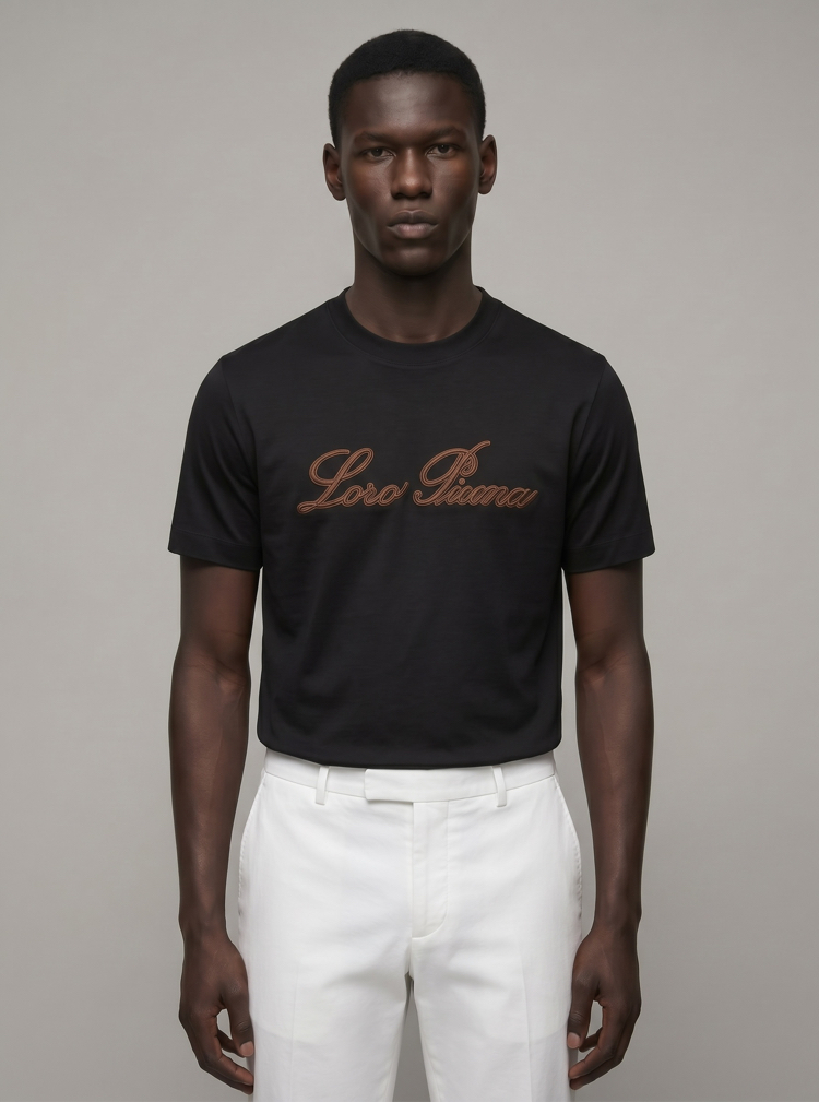 Loro Piana interlok pamuklu kumaş   T-shirt