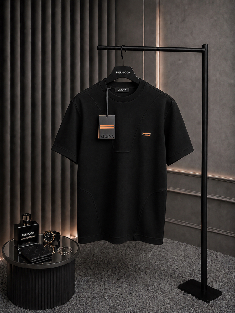 Zegna interlok pamuklu kumaş   T-shirt