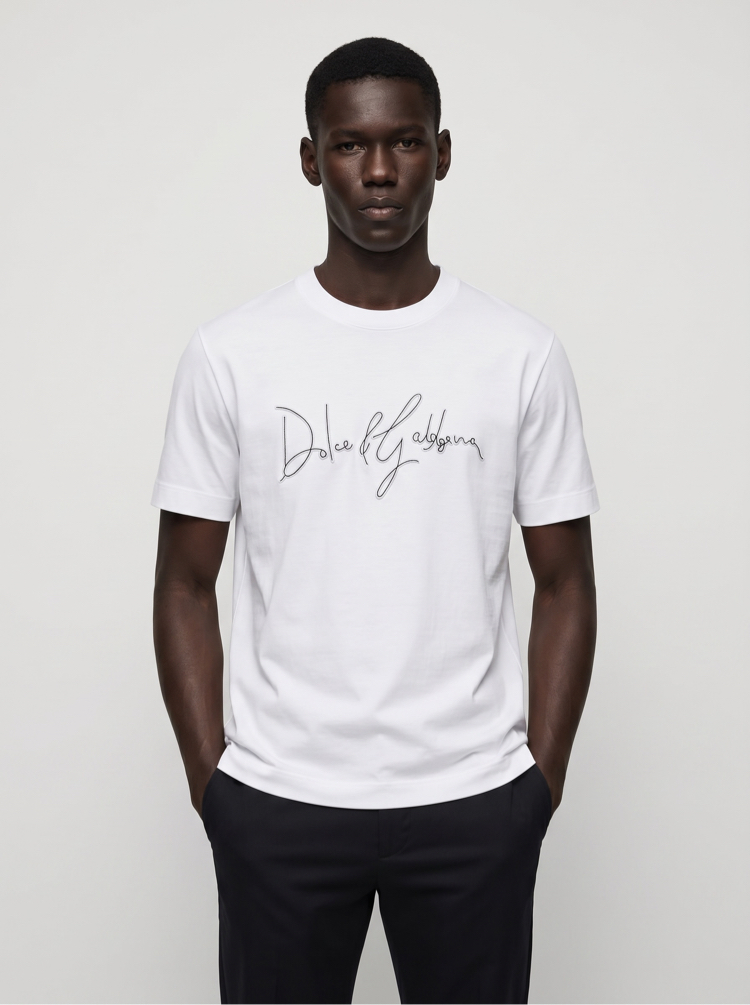 Dolce Gabbana  interlok pamuklu kumaş   T-shirt