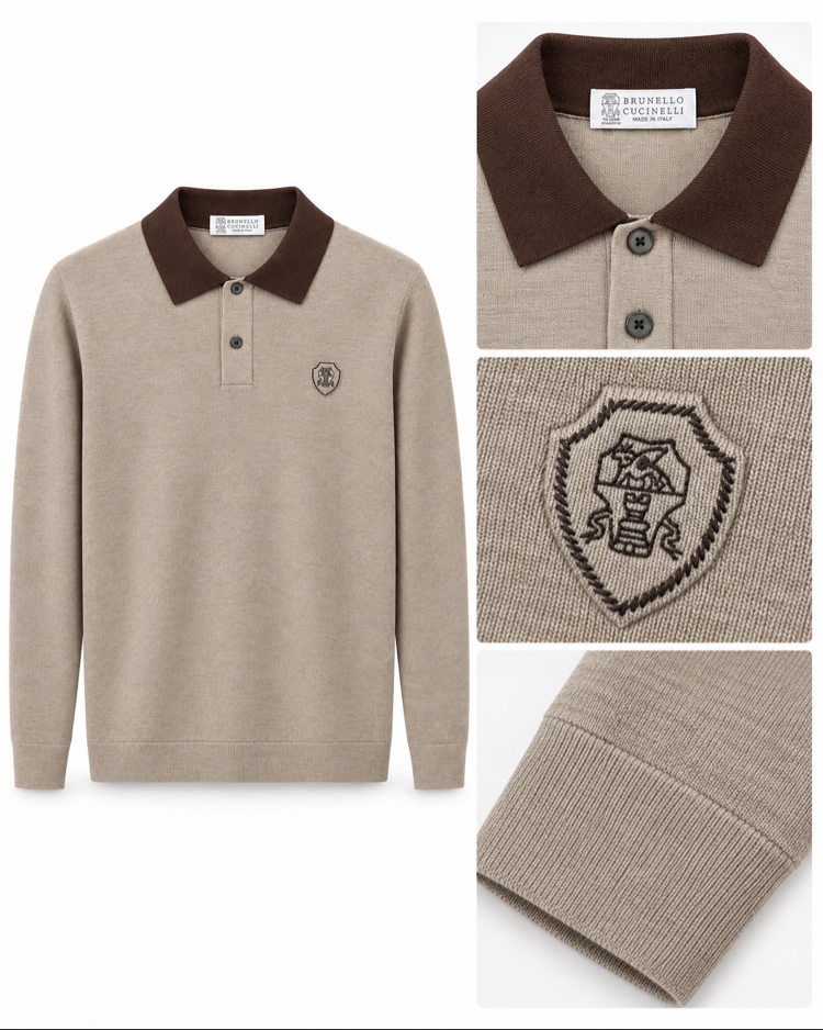 Brunello Cucinelli  rayon Polo Yaka Triko ( İthal )