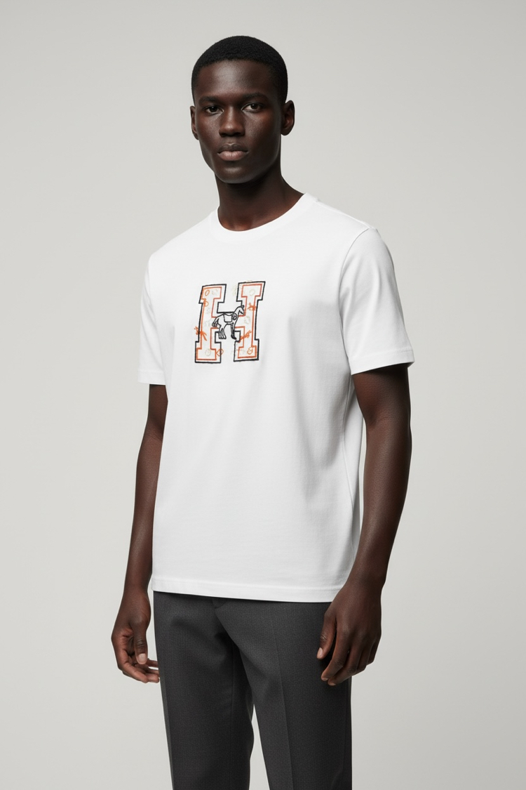Herms interlok pamuklu kumaş   T-shirt ( -1258 )