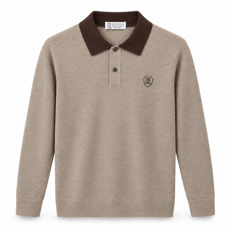 Brunello Cucinelli  rayon Polo Yaka Triko ( İthal )