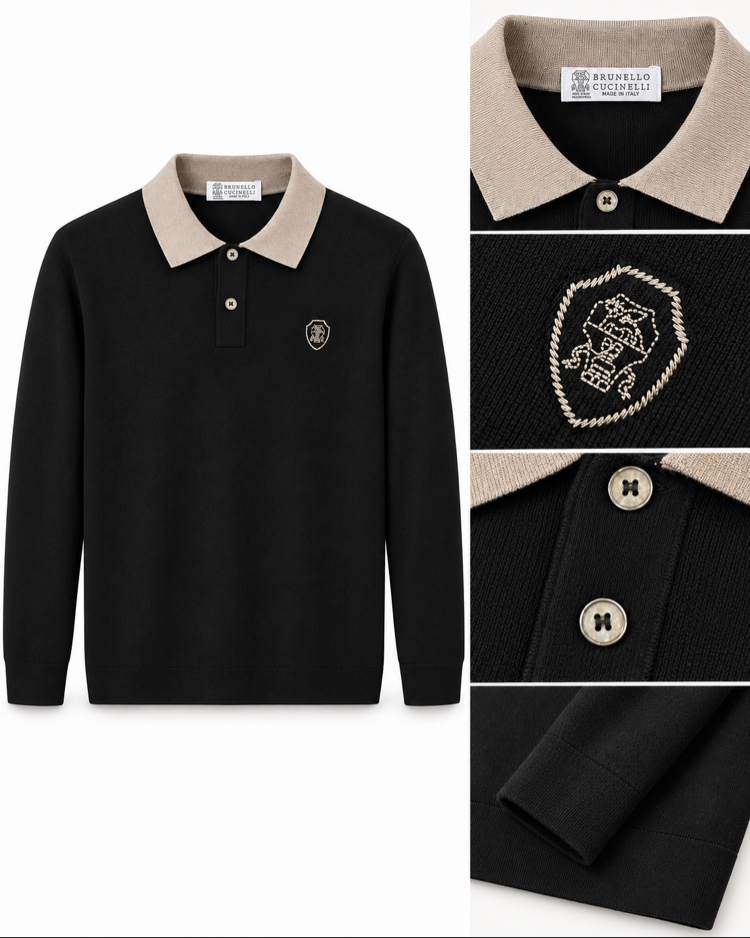 Brunello Cucinelli  rayon Polo Yaka Triko ( İthal )