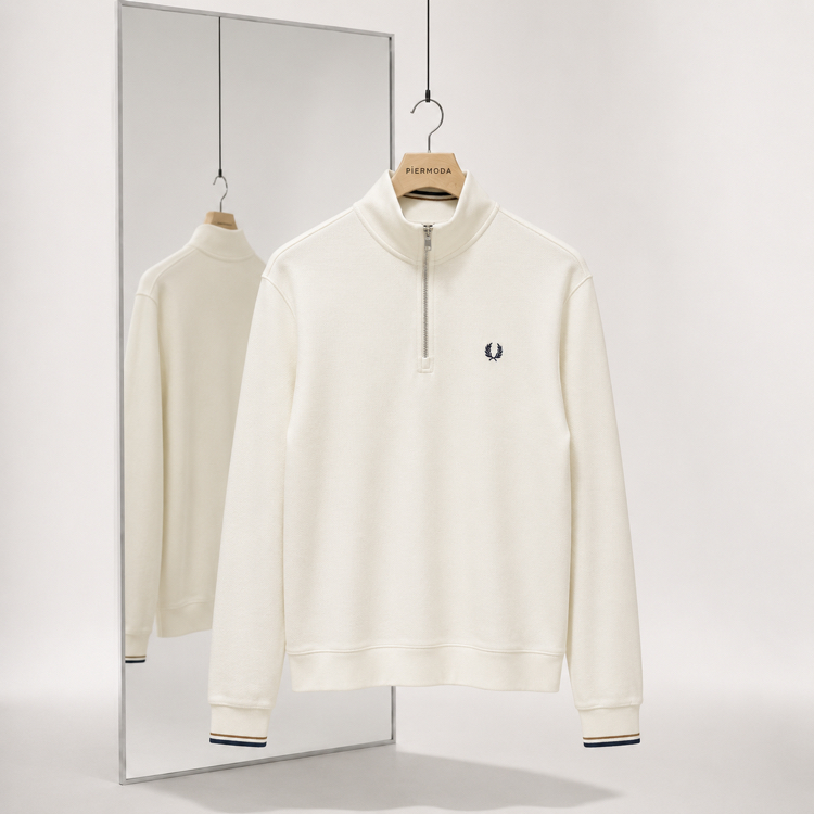 Fred Perry cotton Yarım fermuarlı Sweatshirt