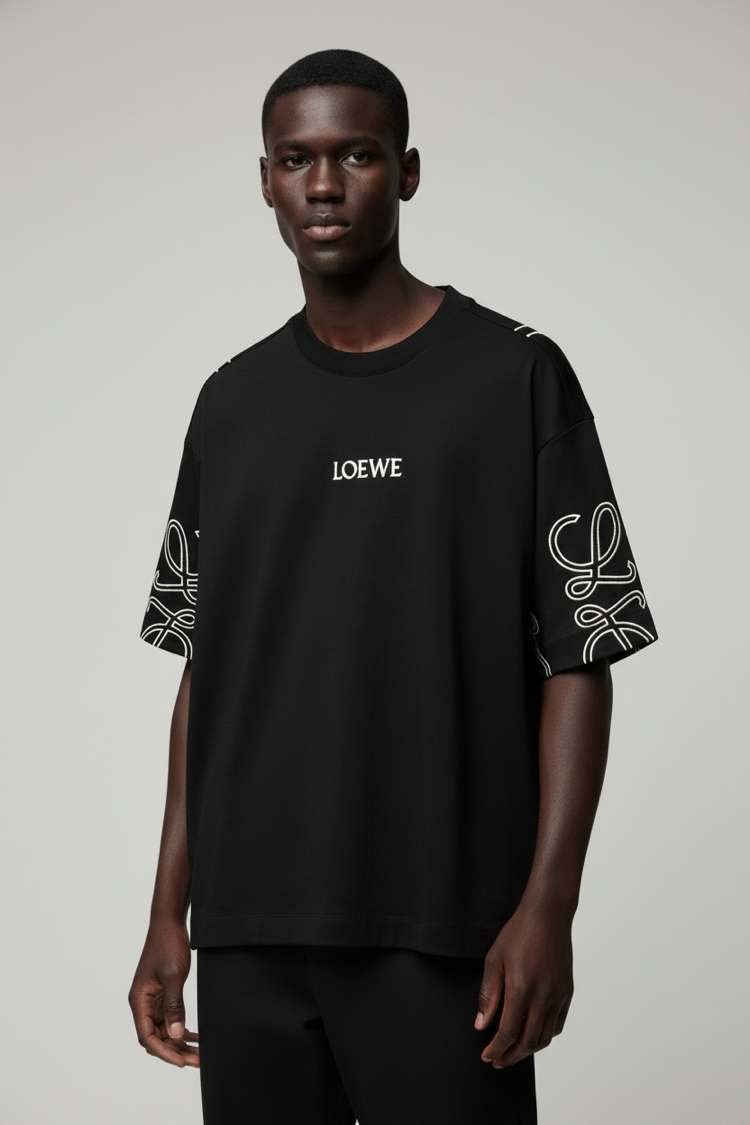 Loewe interlok pamuklu kumaş T-shirt ( -7001 )