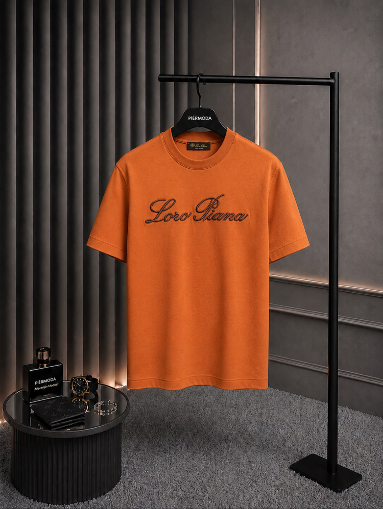 Loro Piana interlok pamuklu kumaş T-shirt