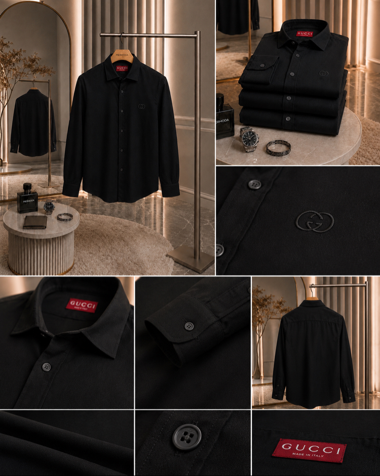 Gucci % 100 Keten Gömlek