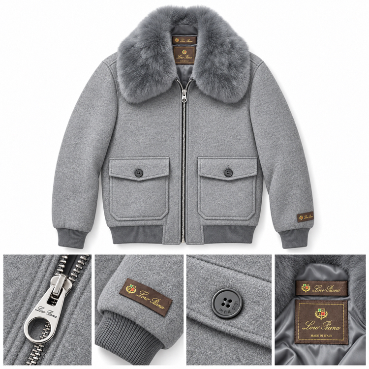 Loro Piana kaşmir / Yün Jacket ( Gri )