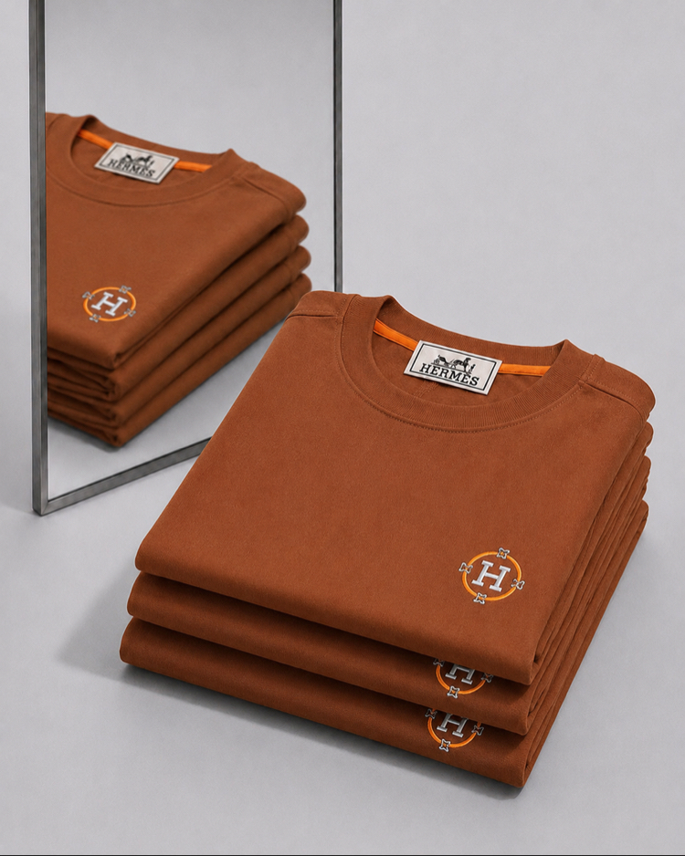 Hermes ince kırışmaz kumaş    T-shirt ( İthal )