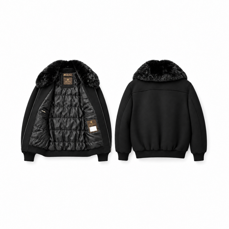 Loro Piana kaşmir / Yün Jacket ( Siyah )