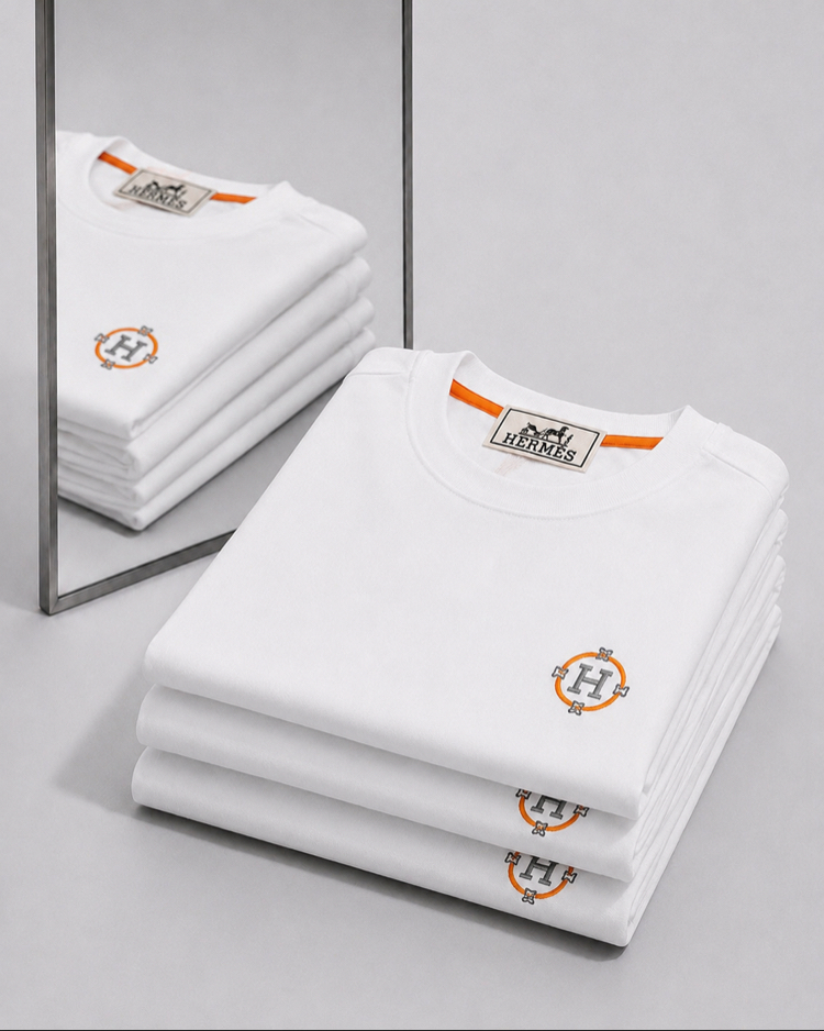 Hermes ince kırışmaz kumaş    T-shirt ( İthal )