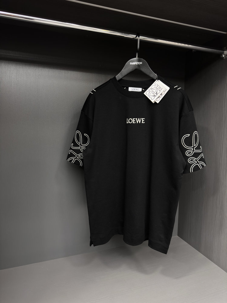 Loewe interlok pamuklu kumaş T-shirt ( -7001 )