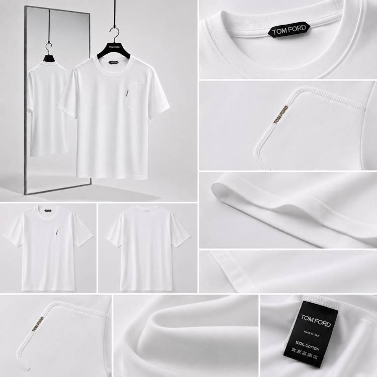 Tomford ince kırışmaz kumaş    T-shirt ( İthal )