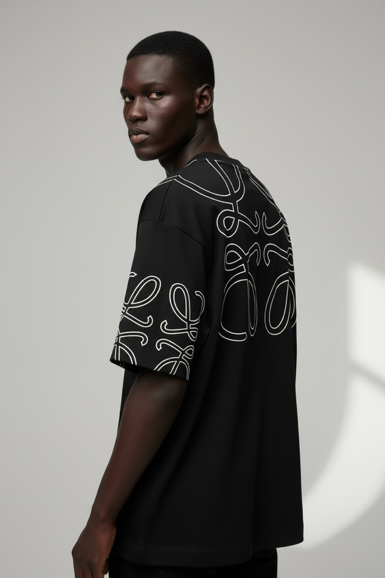 Loewe interlok pamuklu kumaş T-shirt ( -7001 )