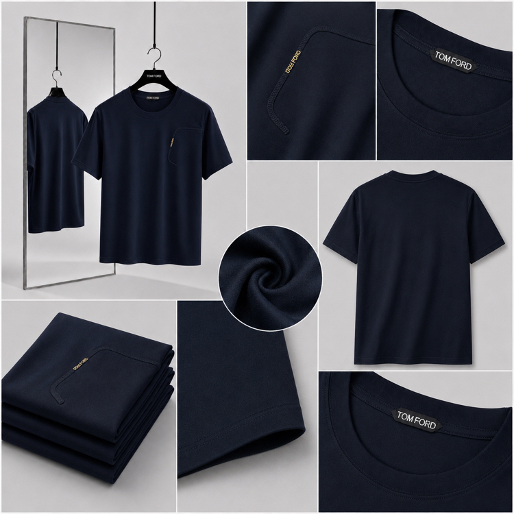 Tomford ince kırışmaz kumaş    T-shirt ( İthal ) 