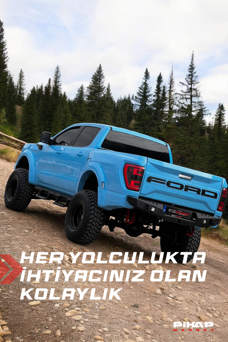 Ford Ranger Uyumlu Lazer Kesim Yan Çelik Basamak Çift Ayaklı