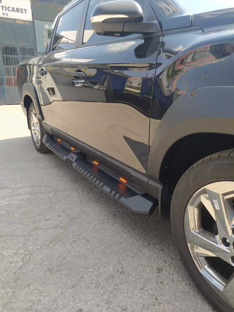 SsangYong Grand Musso Uyumlu Lazer Kesim Ledli Yan Basamak Düz Model