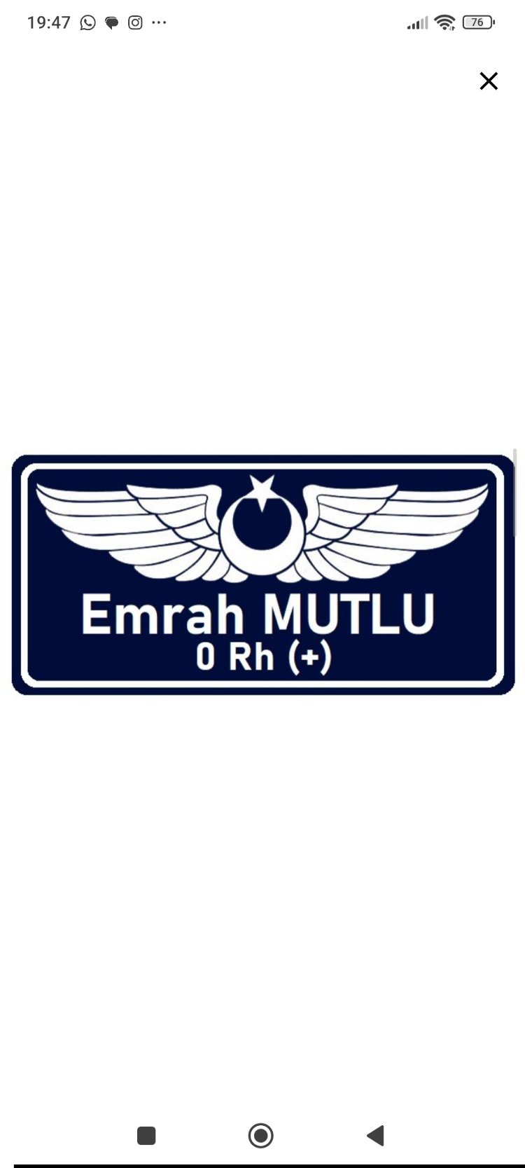 PİLOT İSİMLİK / Lacivert Zemin Beyaz Çerçeve