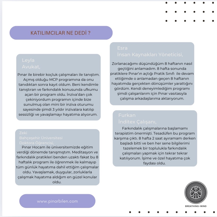 Mindfulness ve Şefkat Programı 17. Dönem