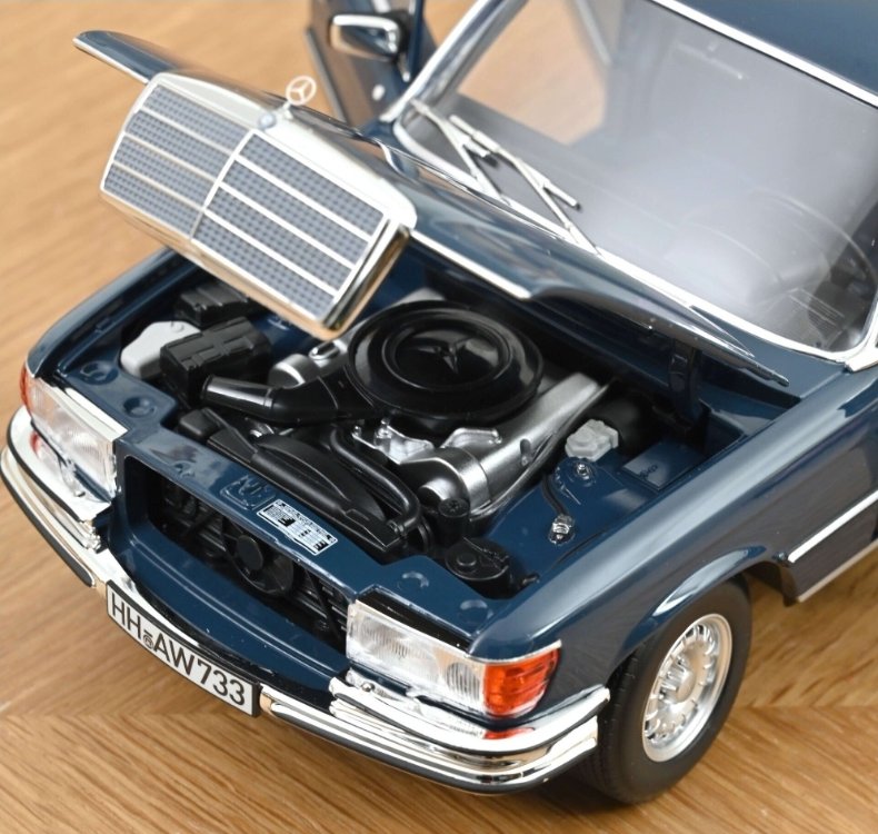 1:18 NOREV 1979 MERCEDES BENZ 350 SEL W116 HANSA BLUE