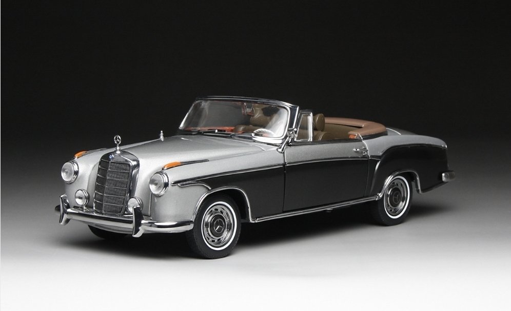 1/18 Sunstar 1960 Mercedes-Benz 220 SE 220SE Cabriolet (Silver Grey)