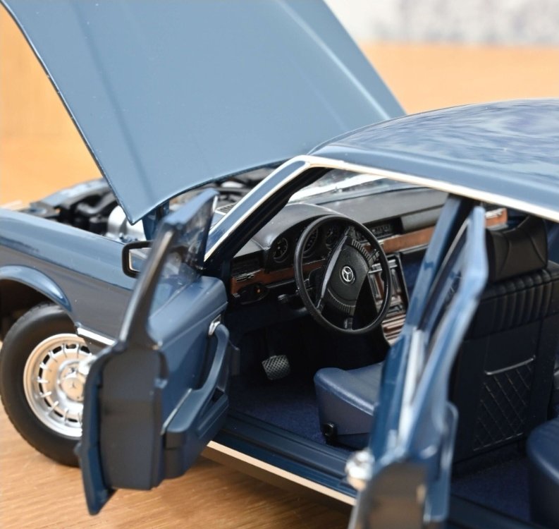 1:18 NOREV 1979 MERCEDES BENZ 350 SEL W116 HANSA BLUE