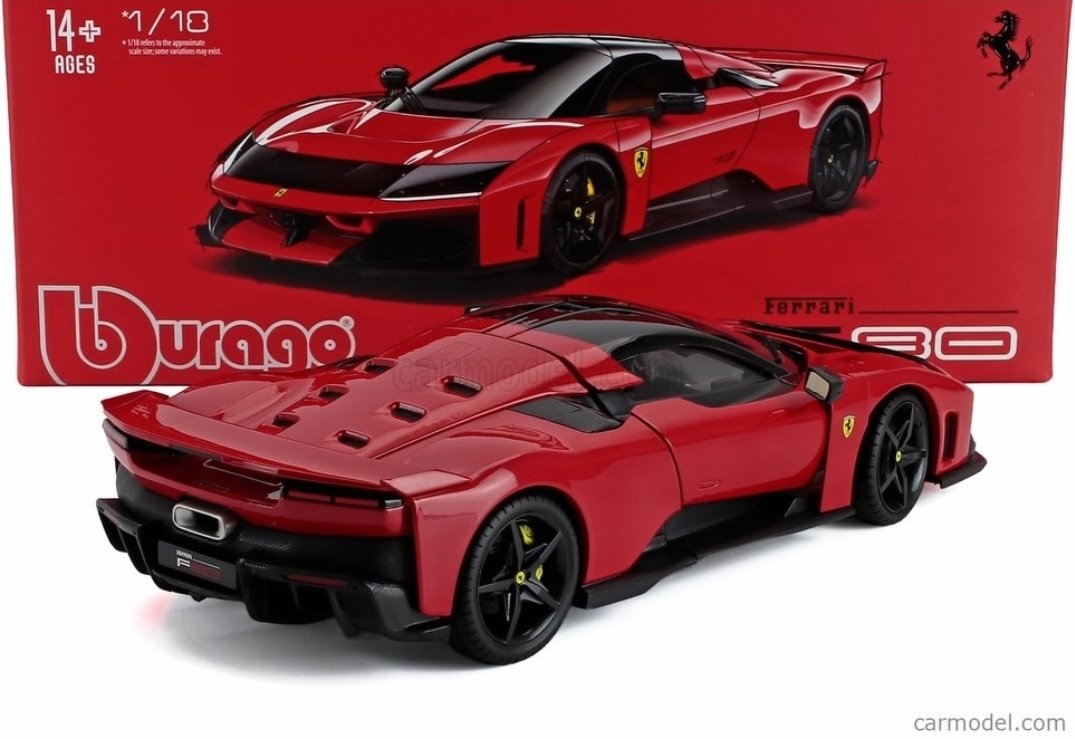 1/18 BURAGO - FERRARI F80 2024 - BLACK WHEELS...