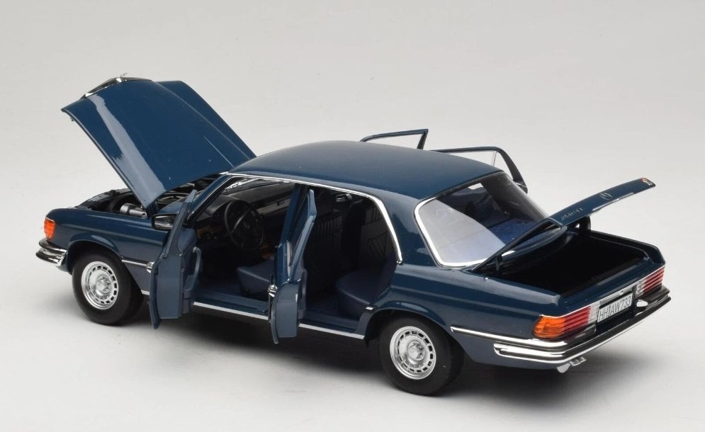 1:18 NOREV 1979 MERCEDES BENZ 350 SEL W116 HANSA BLUE