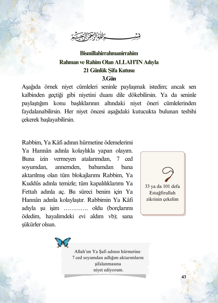 NİYET VE ŞÜKÜR ÇALIŞMA KİTABI (Ücretsiz Kargo)