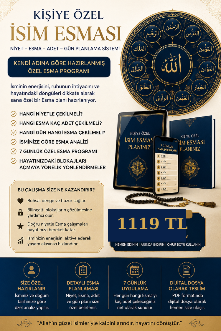 KİŞİYE ÖZEL İSİM ESMASI ÇALIŞMASI 