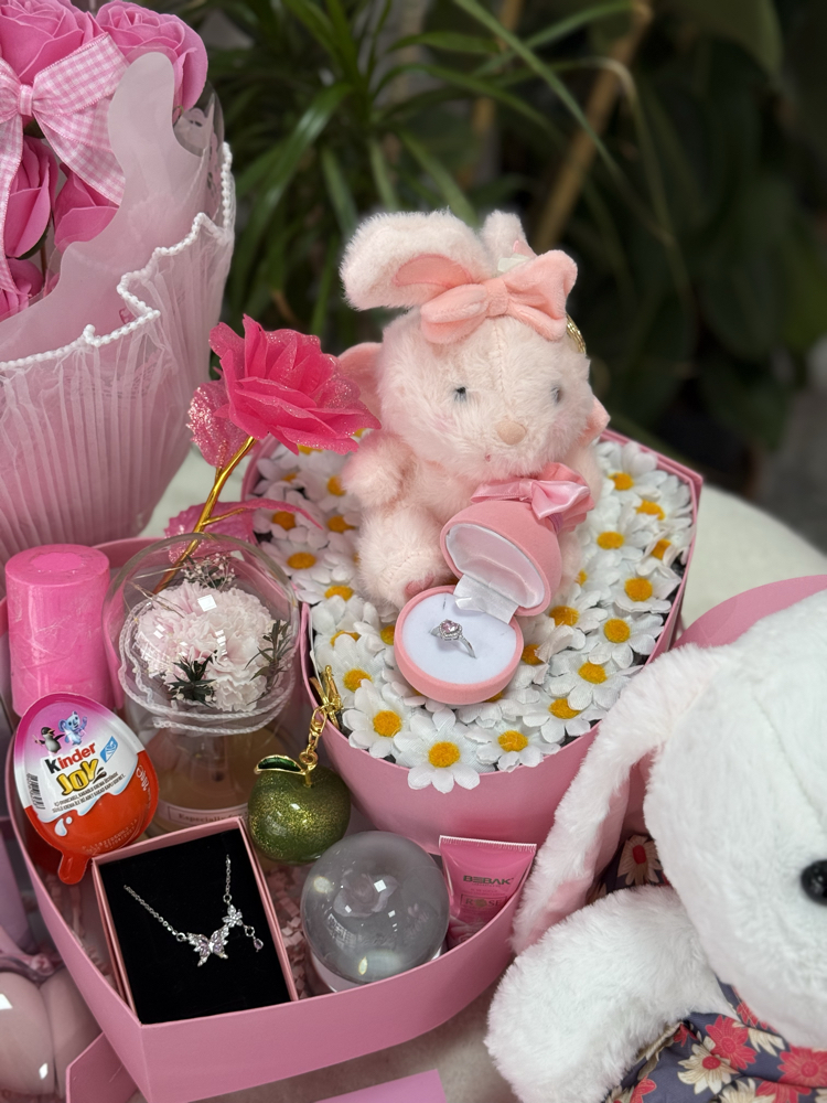 Papatya serisi pembe tatlış kutu set 