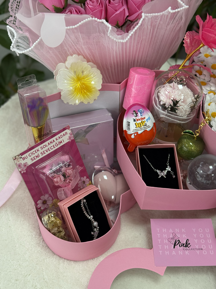 Papatya serisi pembe tatlış kutu set 