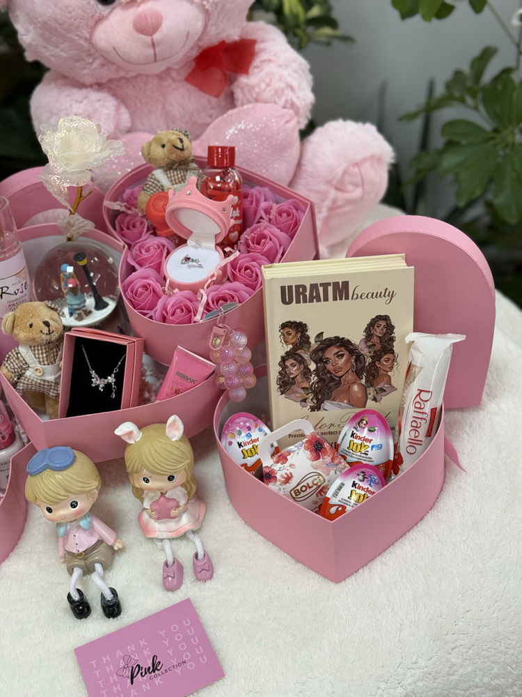 3 kat pembe özel gün hediye kutusu