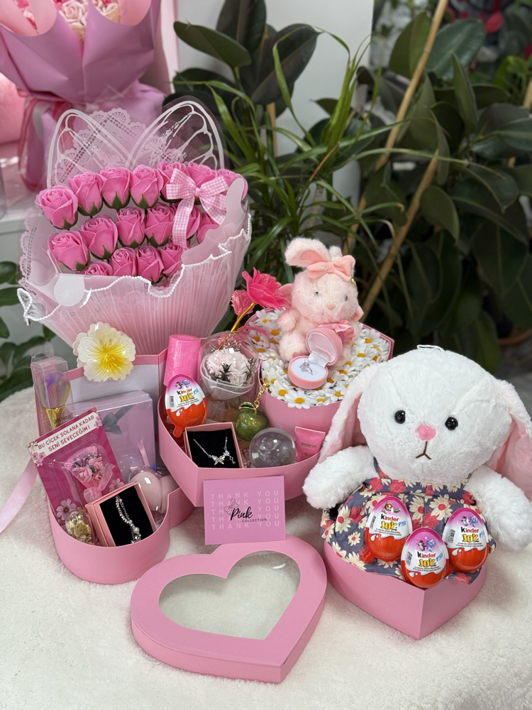 Papatya serisi pembe tatlış kutu set 