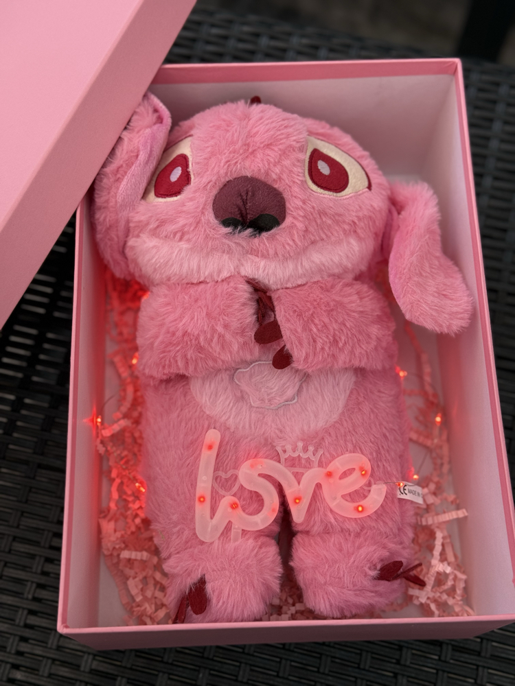 Kutulu led ışıklı pembe stitch