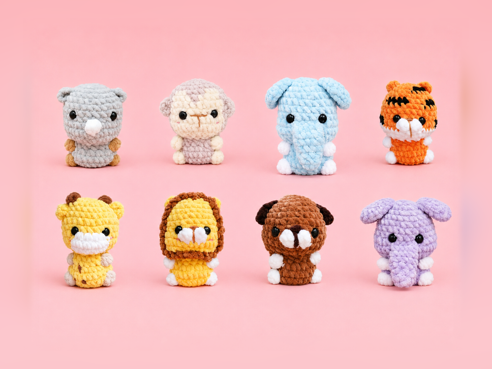 El Yapımı Kadife Amigurumi Hayvanlar